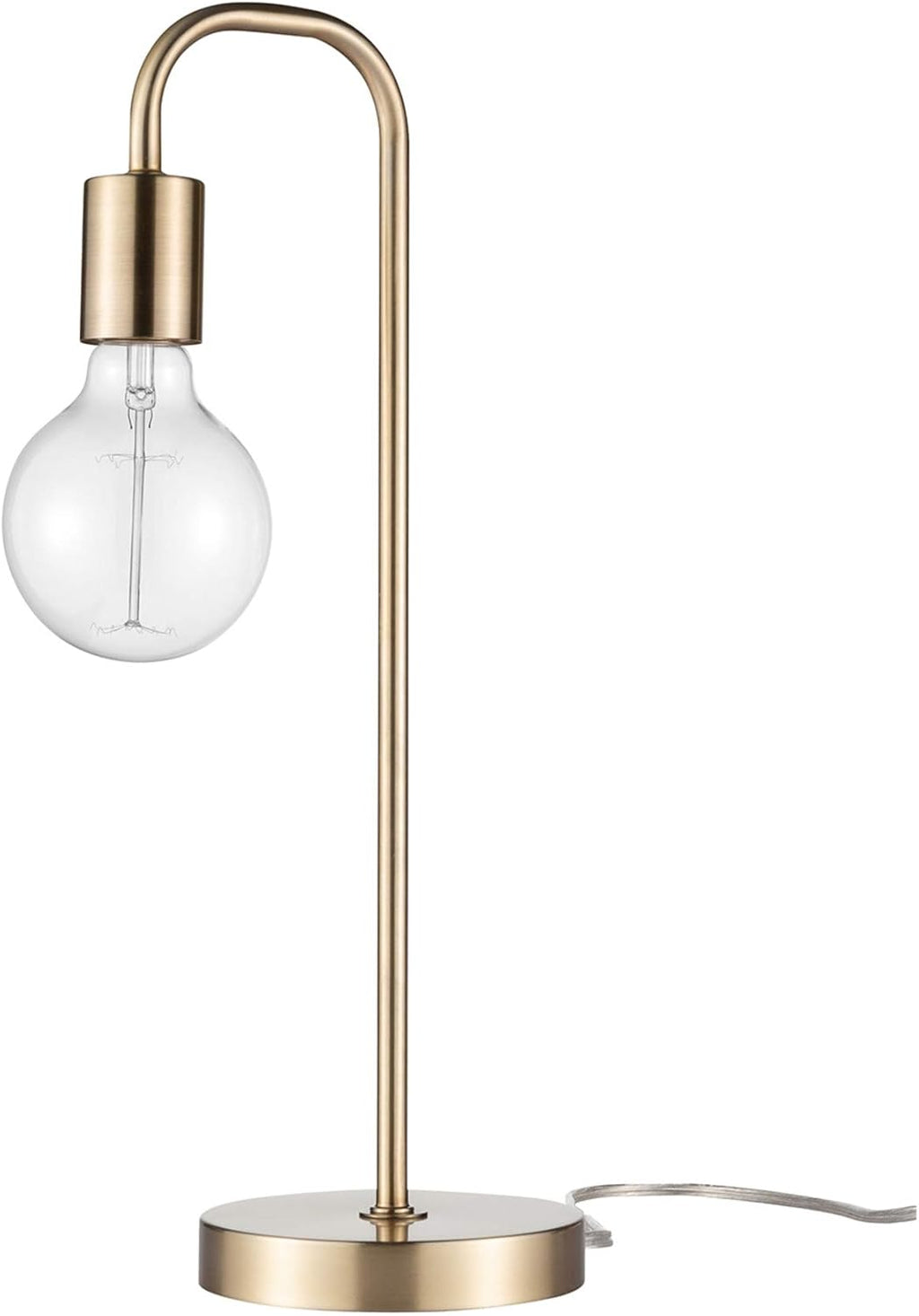 Luxe Black Table Lamp — 18" — Matte Brass