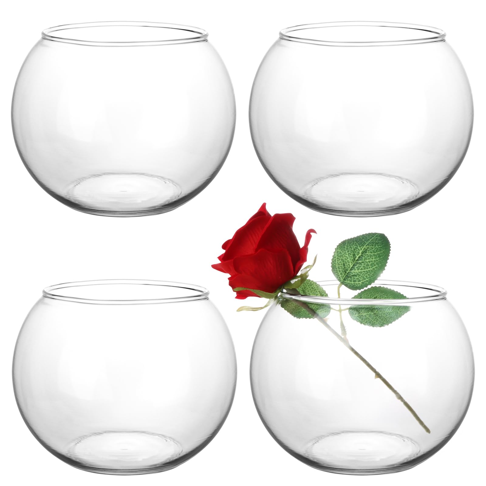Round Glass Candle — Set of 4