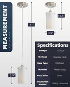 Adjustable Modern Black Chandelier — 1-Light - View 6