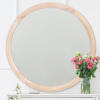 Round Boho Brown Mirror — 24" — Nature