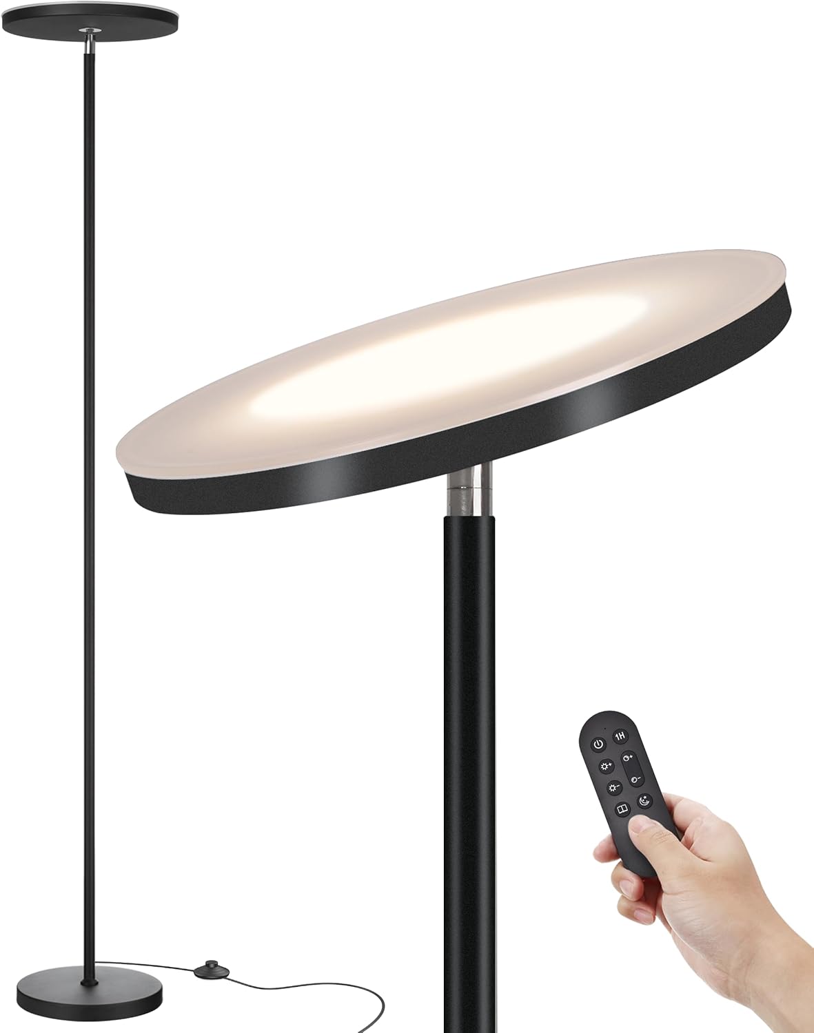 Dimmable Modern Black Floor Lamp — 69" — Black SE