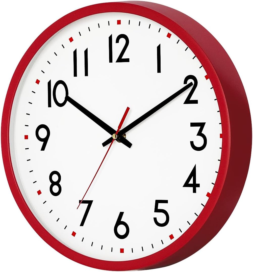 Battery Operated Modern Black Wall Clock — 8" - View 7