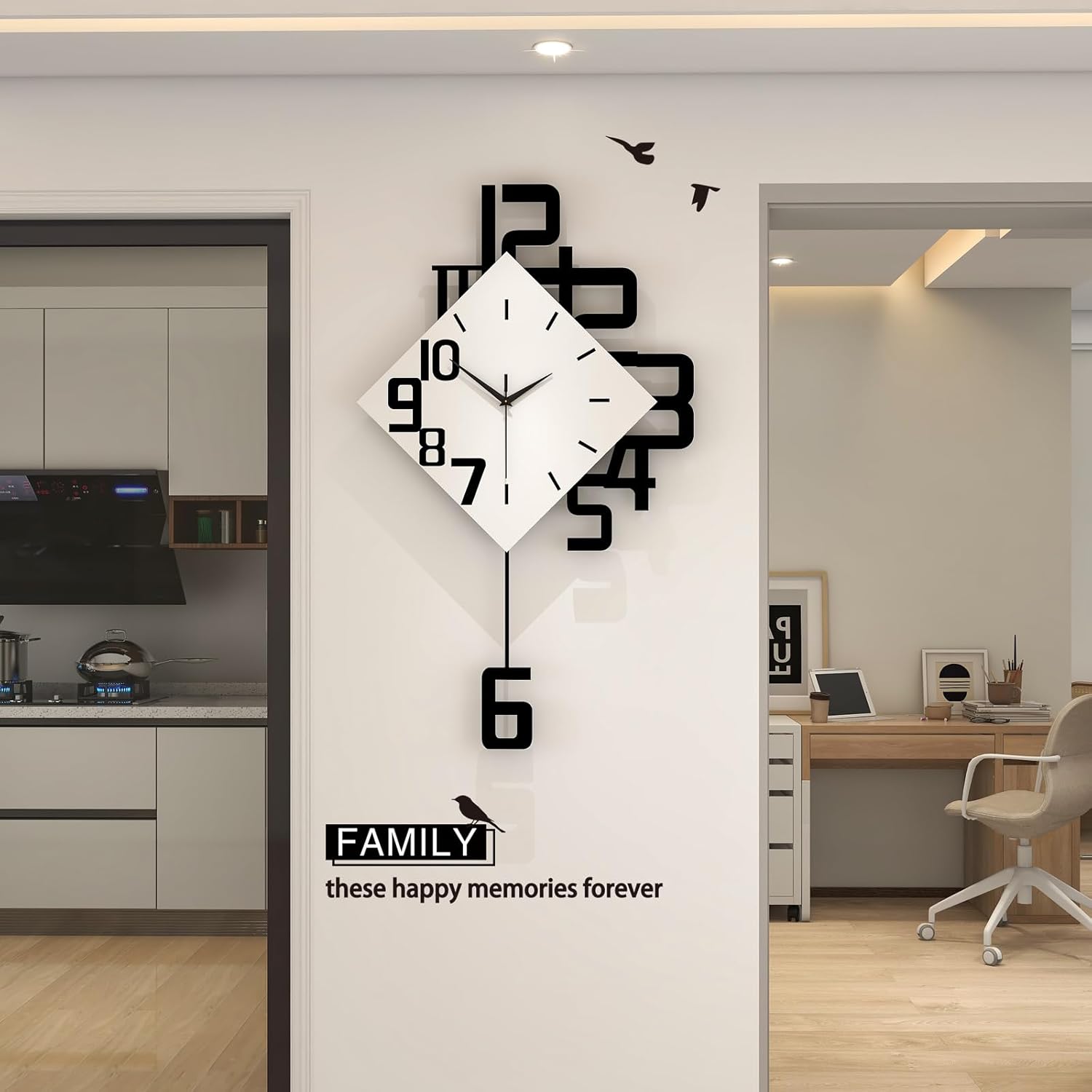 Battery Operated Modern Wood Wall Clock — 30" - View 3