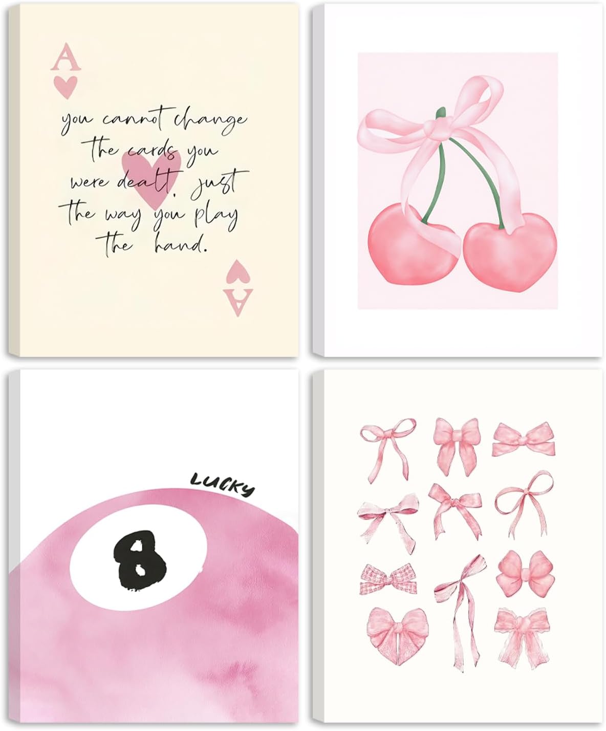 Unframed Farmhouse Black Wall Decor — 10" — Pink Lucky 8