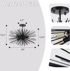 Modern Black Chandelier — 4-Light - View 3