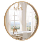 Round Beige Wall Mirror — 24"