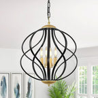 Modern Black Chandelier — 4-Light — 4-Light