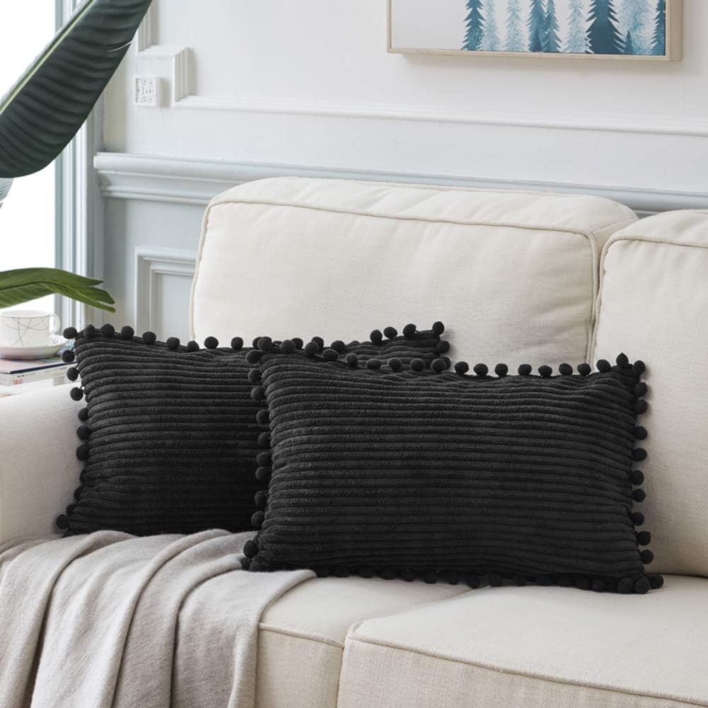 Boho Beige Throw Pillow Cover — 20" — 24" x 12" (Pack of 2)
