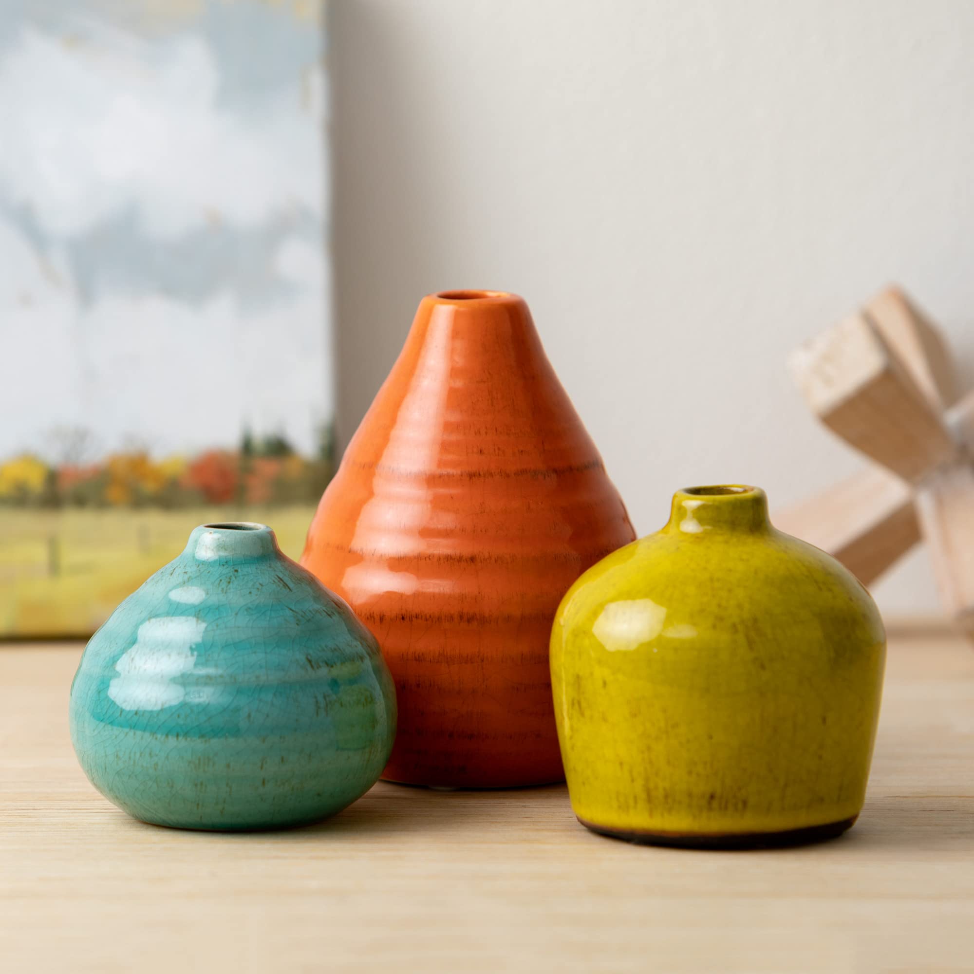 Farmhouse White Vase Set — 3.75"