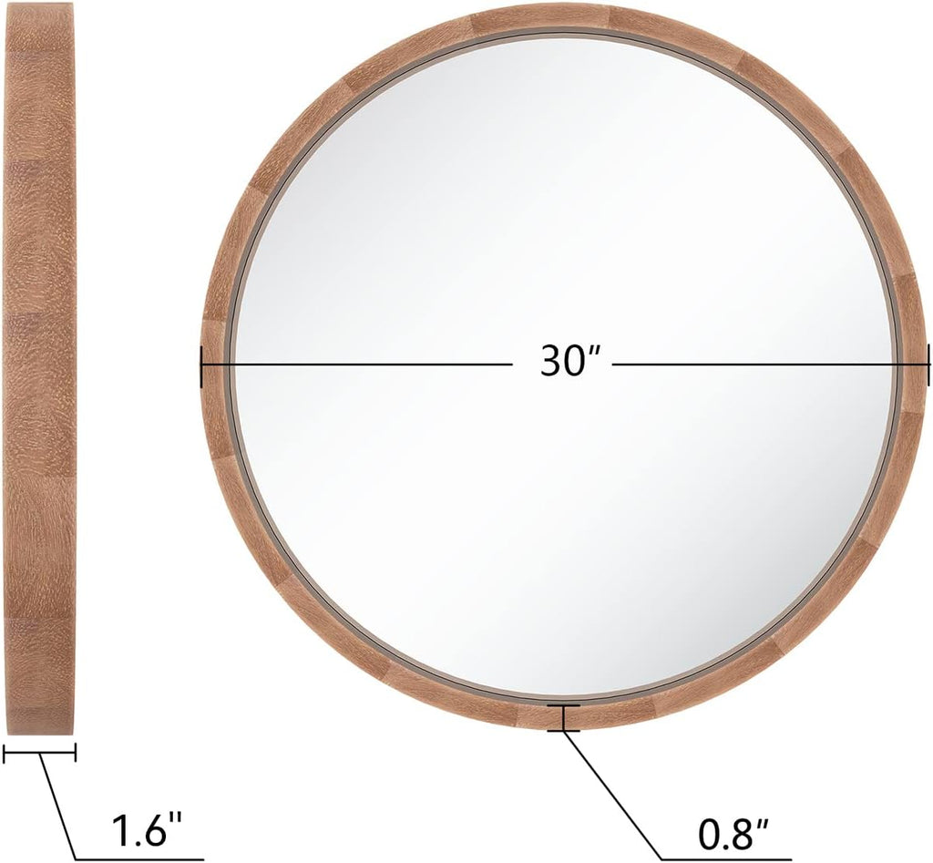 Framed Farmhouse Beige Wall Mirror — 30" - View 5