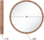 Framed Farmhouse Beige Wall Mirror — 30" - View 5