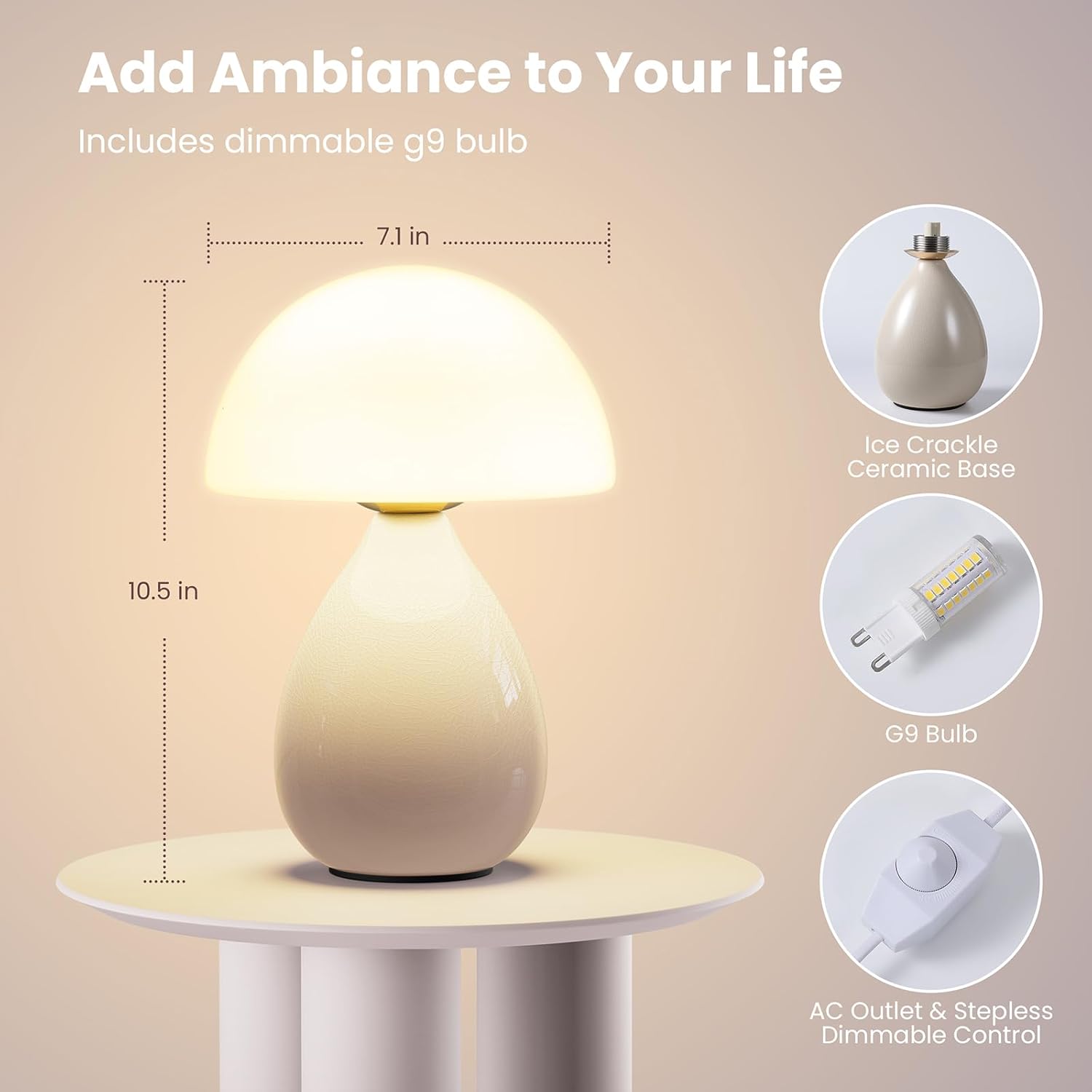 Dimmable Modern Blue Table Lamp - View 3