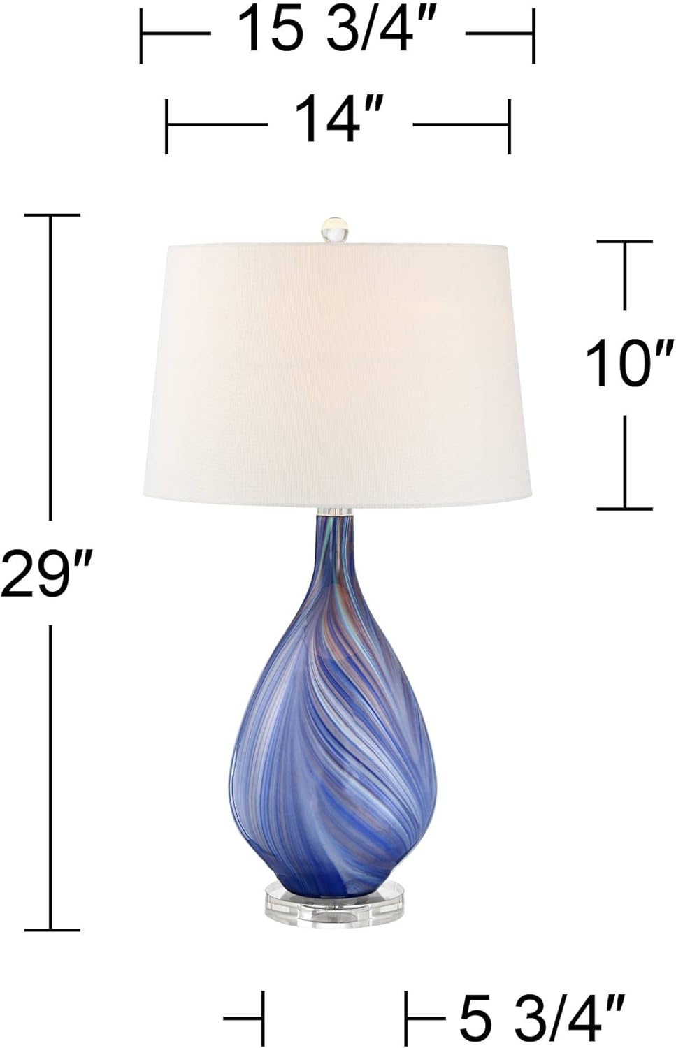 Modern Blue Table Lamp — 29" - View 4