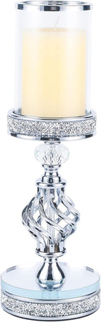 Luxe Silver Pillar Candle — Silver ( M )