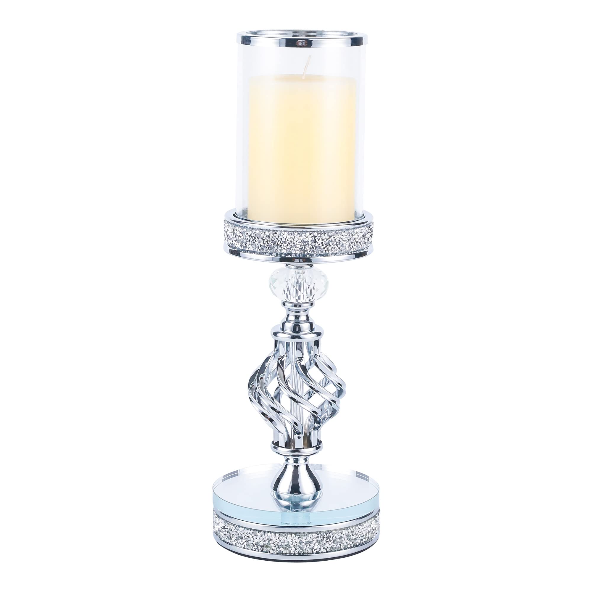 Luxe Silver Pillar Candle