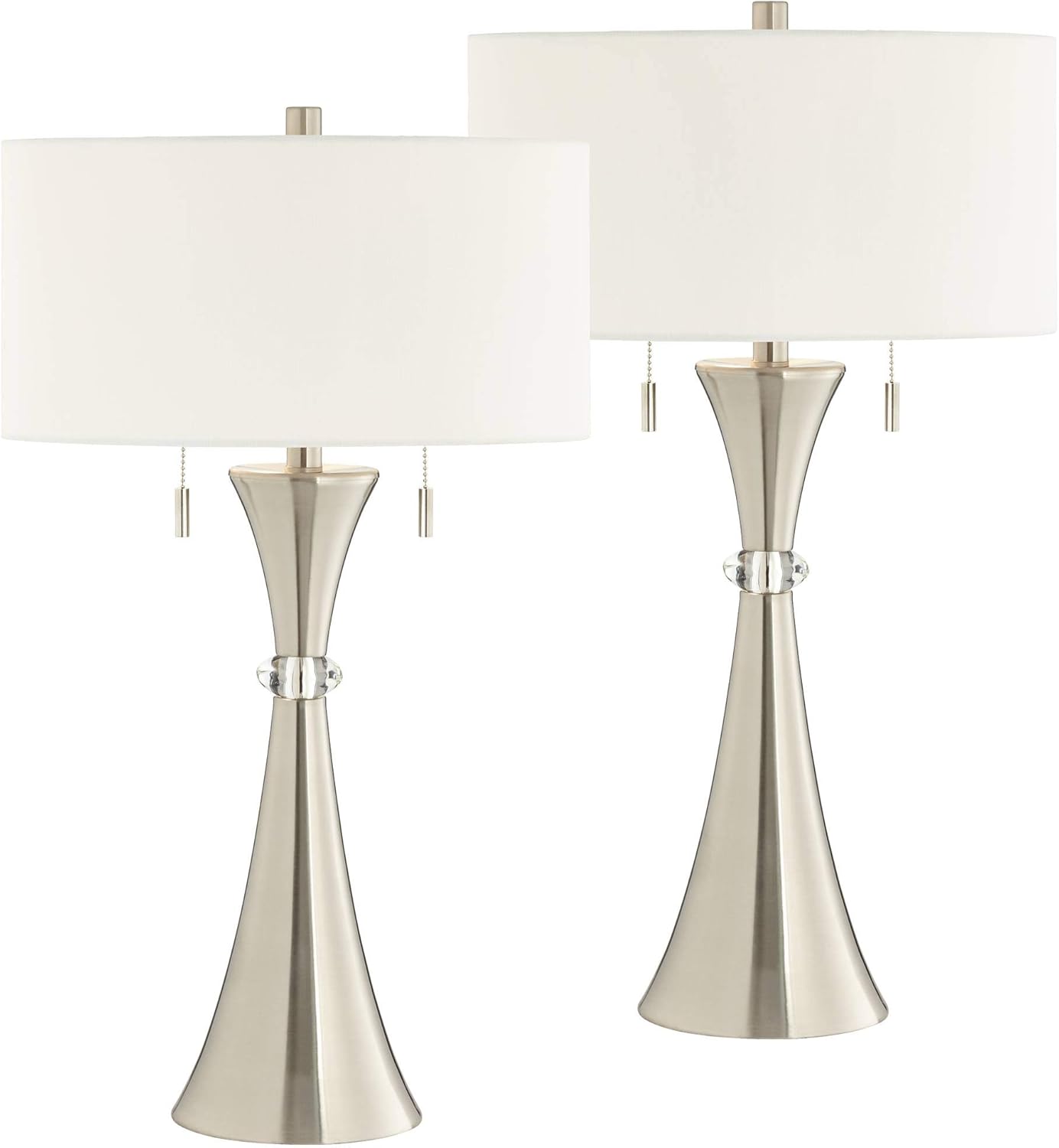 Modern Silver Table Lamp — 28" - View 2