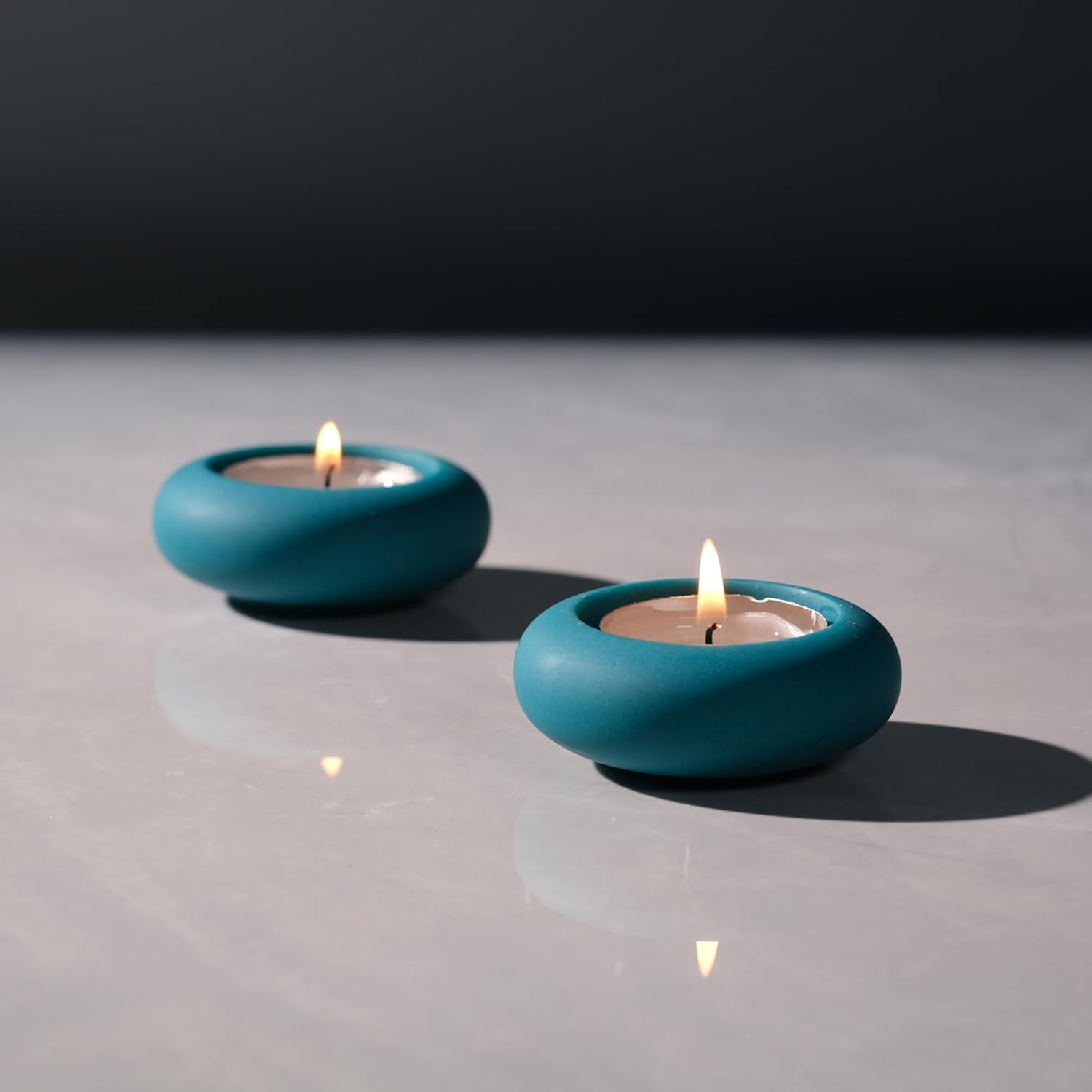 Handcrafted Blue Candle — 6" — Peacock Blue