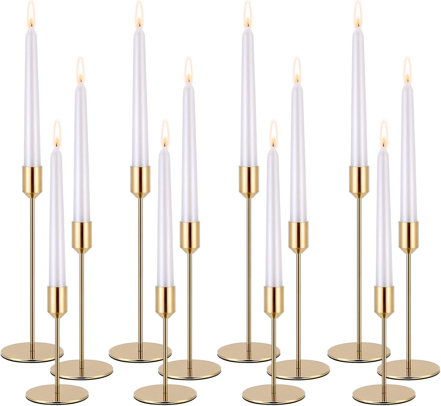 Luxe Black Candle — Set of 6 — Gold