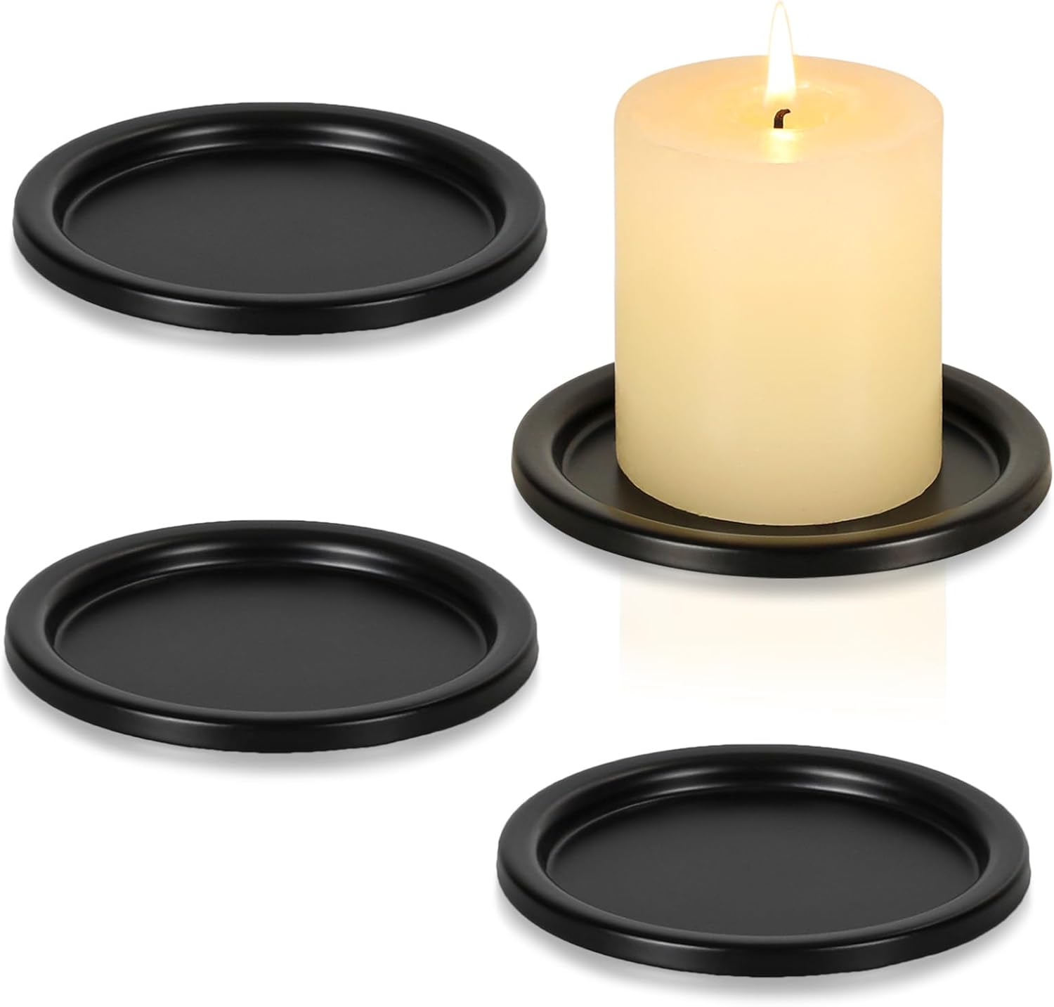 Black Pillar Candle — 3.8" — A-black-4