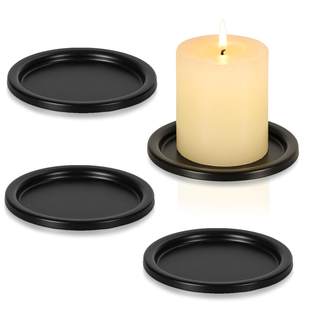 Black Pillar Candle — 3.8"