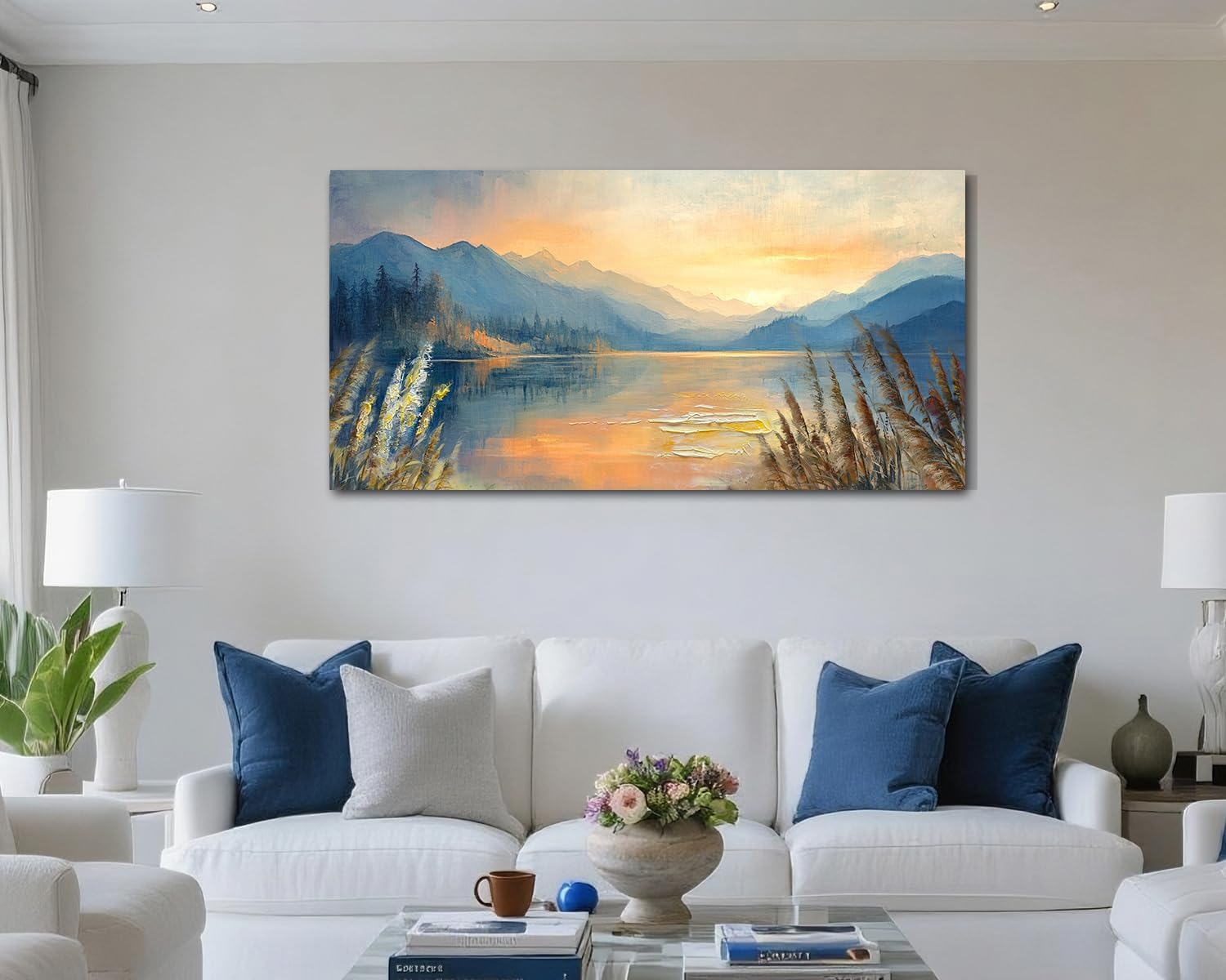 Framed Beige Canvas Wall Art — 40" - View 2