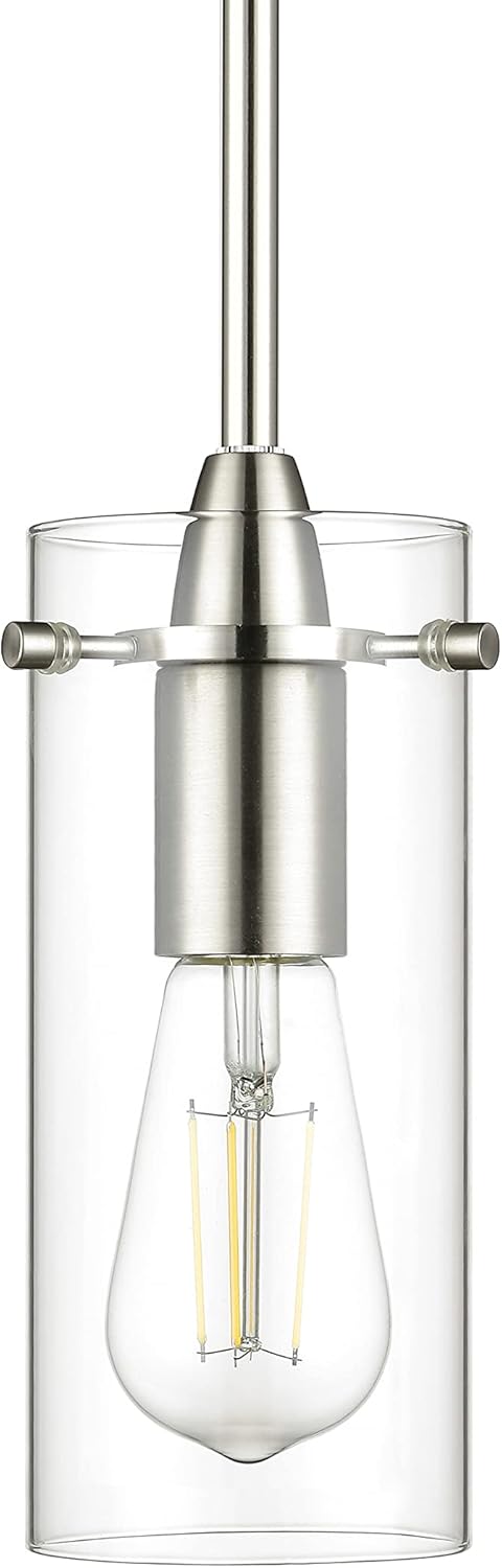 Black Pendant Light — Brushed Nickel
