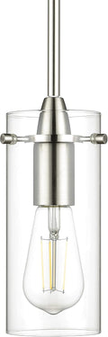Black Pendant Light — Brushed Nickel