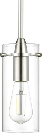 Black Pendant Light — Brushed Nickel