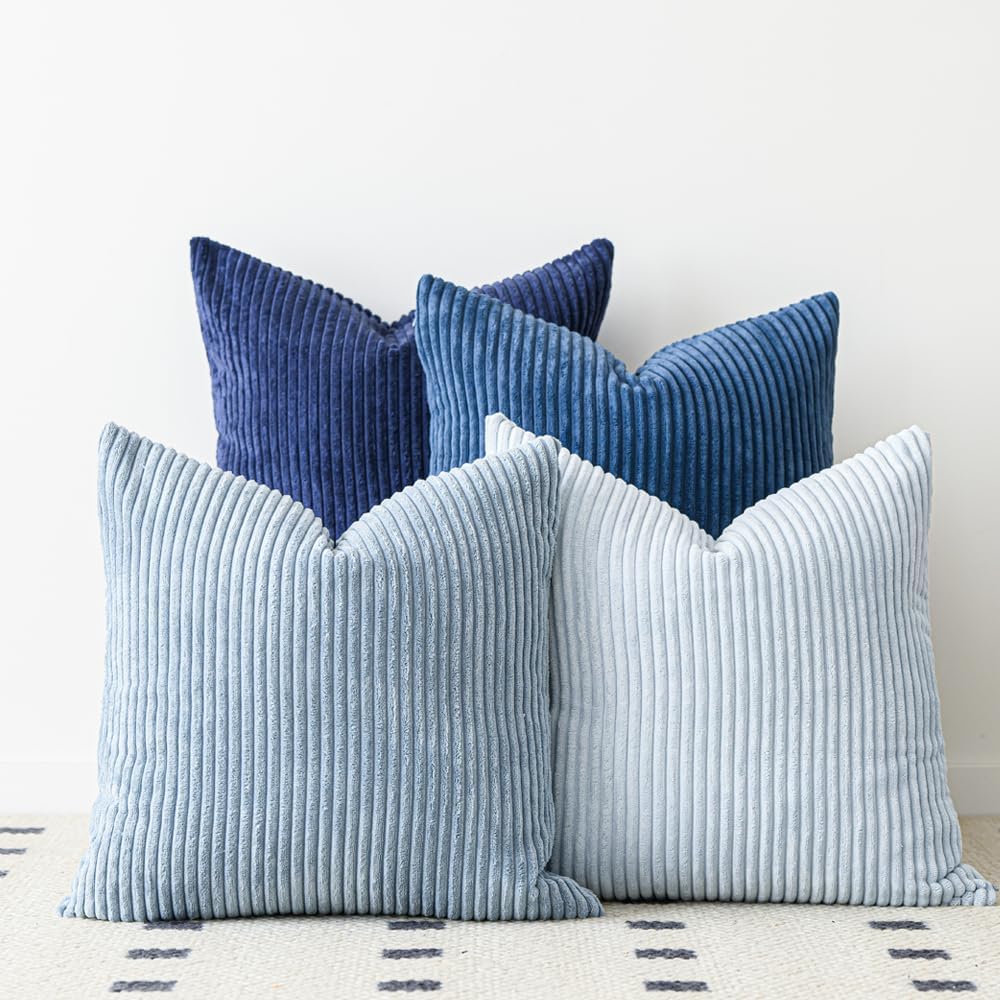 Boho Beige Throw Pillow Cover — 18" — 18" x 18" (Pack of 4)