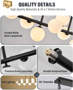 Mid-Century Black Chandelier — 16-Light - View 5