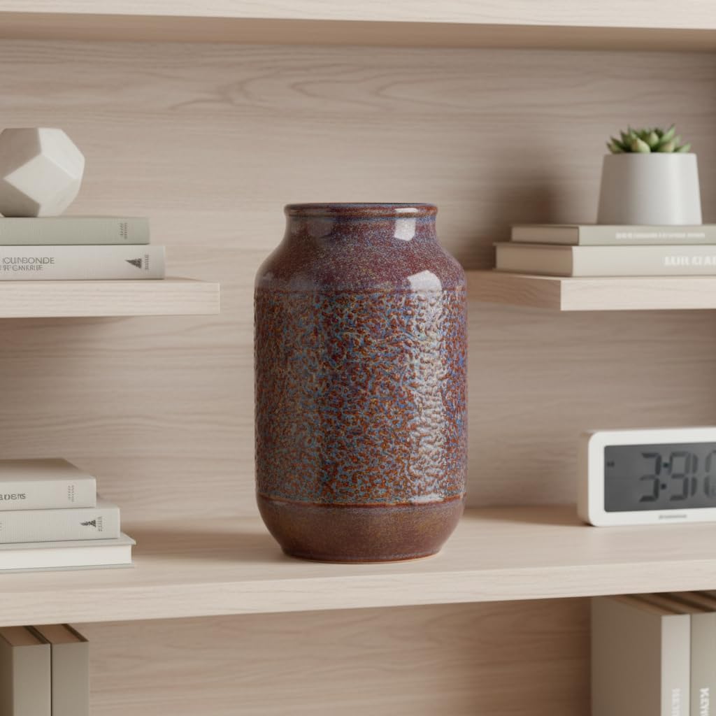 Farmhouse Beige Decorative Vase — 9" - View 5