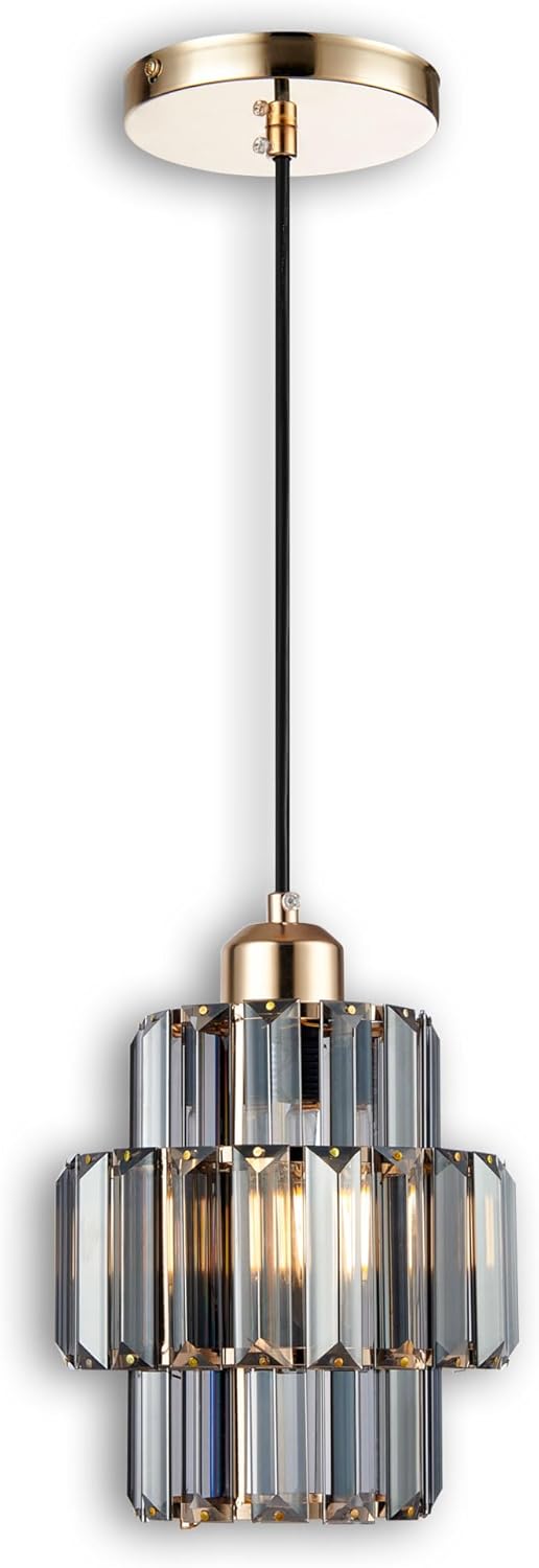 Adjustable Modern Beige Pendant Light — 6.6" — Golden Mist