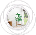 Round Black Wall Mirror — 12" — 20"L x 20"W