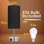 Dimmable Black Bedside Lamp - View 6
