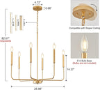 Farmhouse Black Chandelier — 6-Light - View 3
