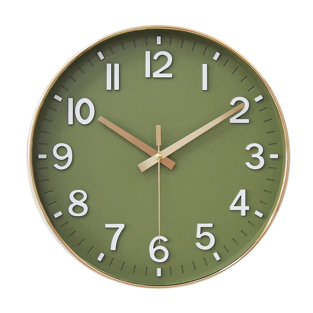Battery Operated Luxe Black Wall Clock — 12"