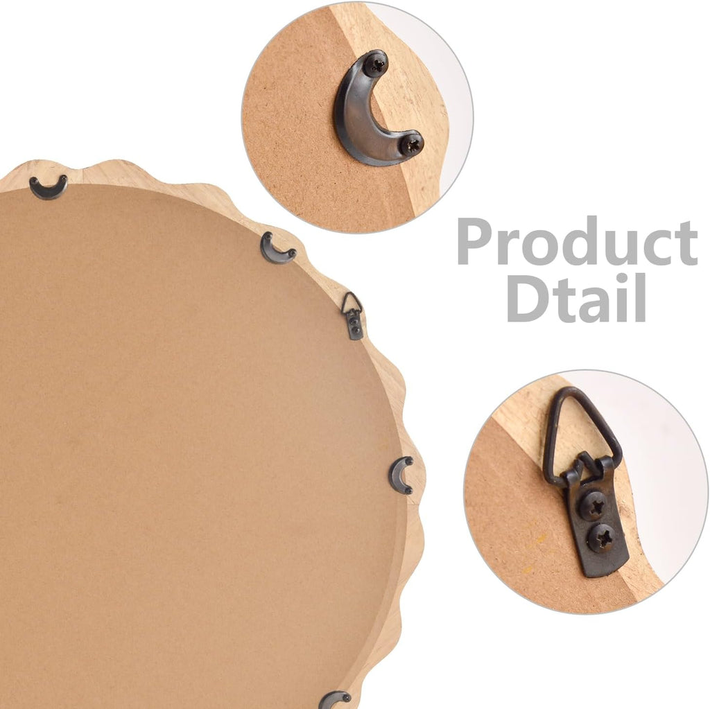 Round Farmhouse Brown Wall Mirror — 24" - View 3