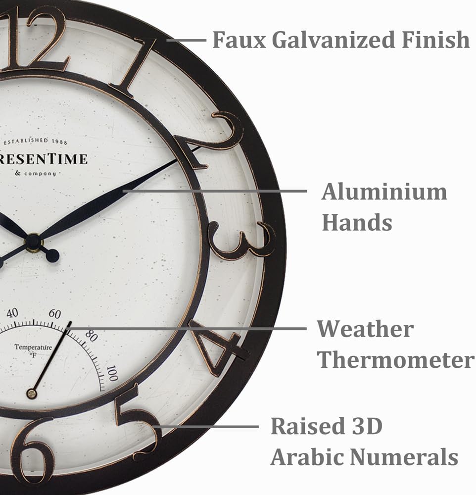 Farmhouse Gold Wall Clock — 13" - View 2