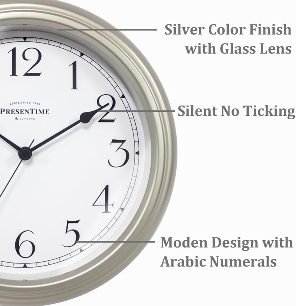 Modern Beige Wall Clock — 10" - View 2