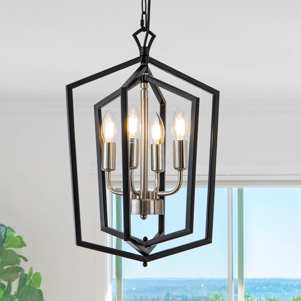 Farmhouse Black Chandelier — 4-Light