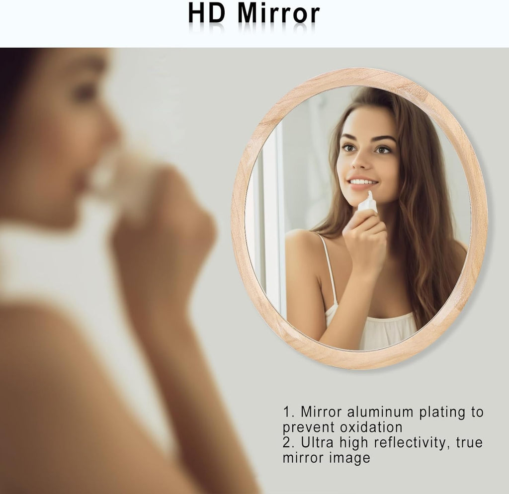 Round Brown Wall Mirror — 17" - View 4