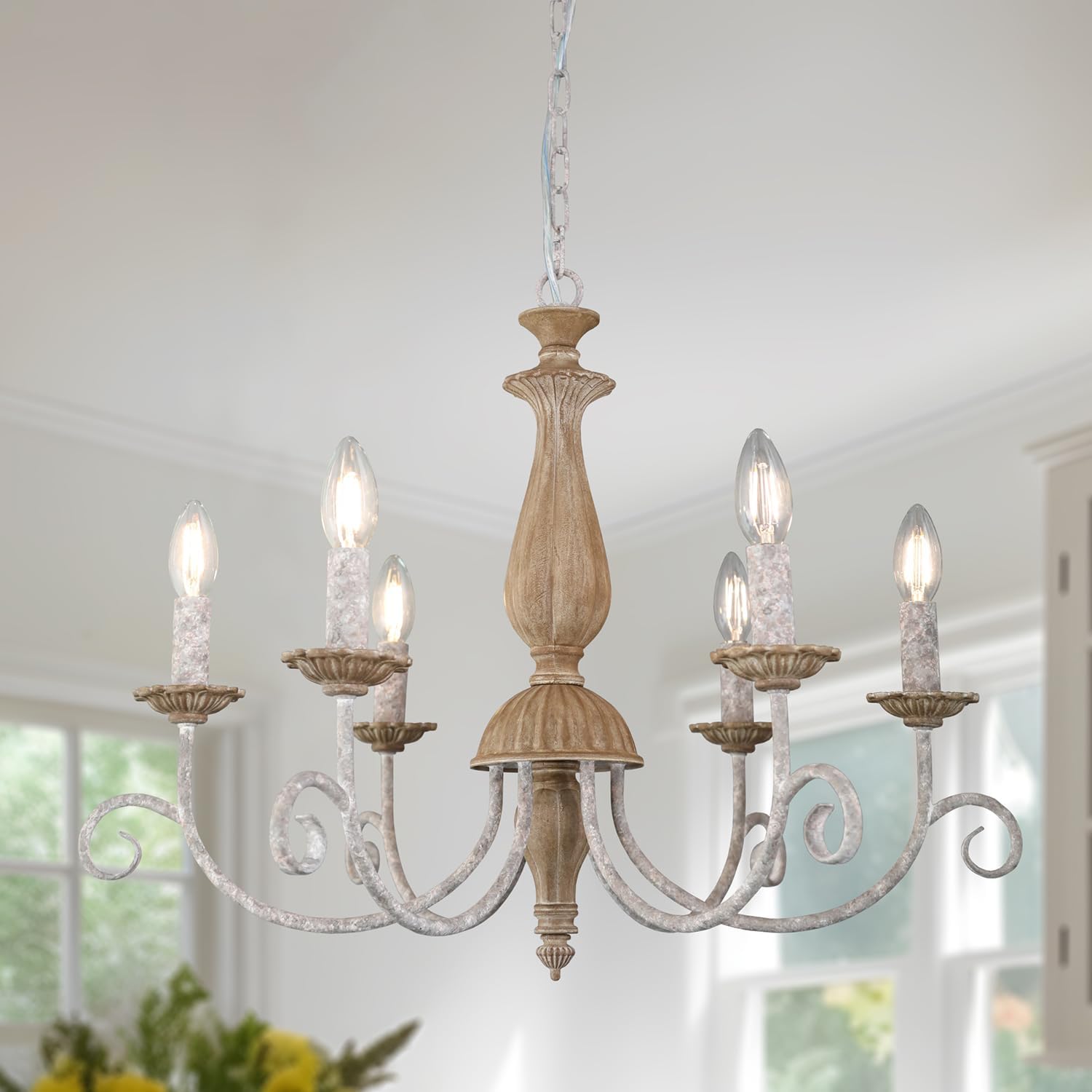Adjustable Beige Chandelier — 4-Light — ZR3126BW-Brown