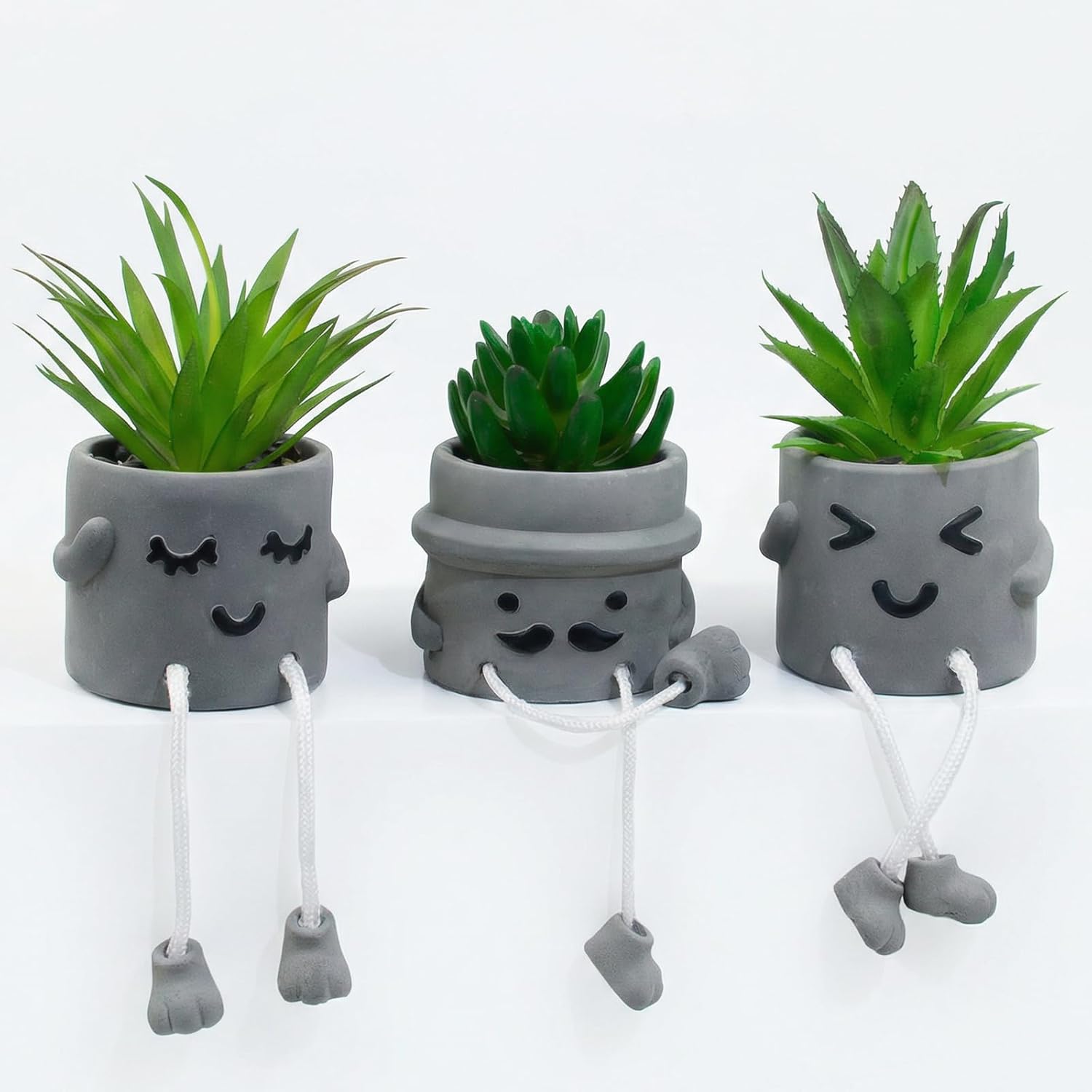 Green Faux Plant — 3set-shy