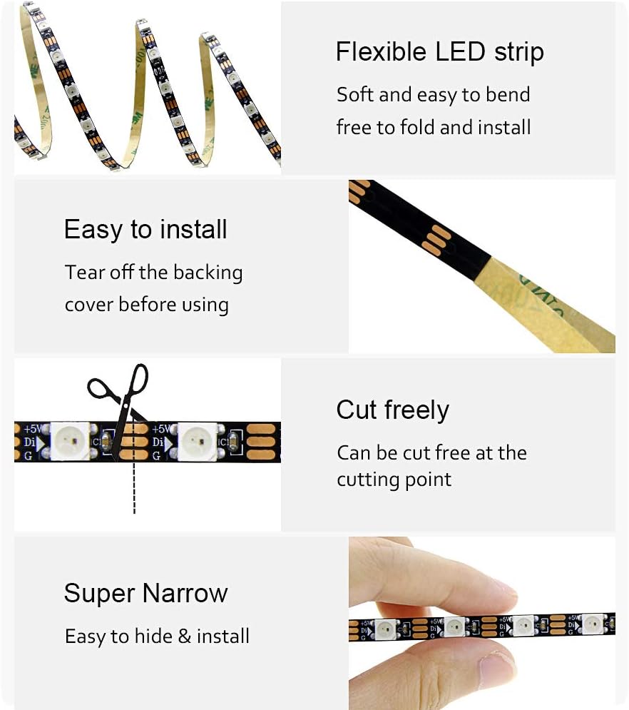 RGB Black LED Strip Light - View 5