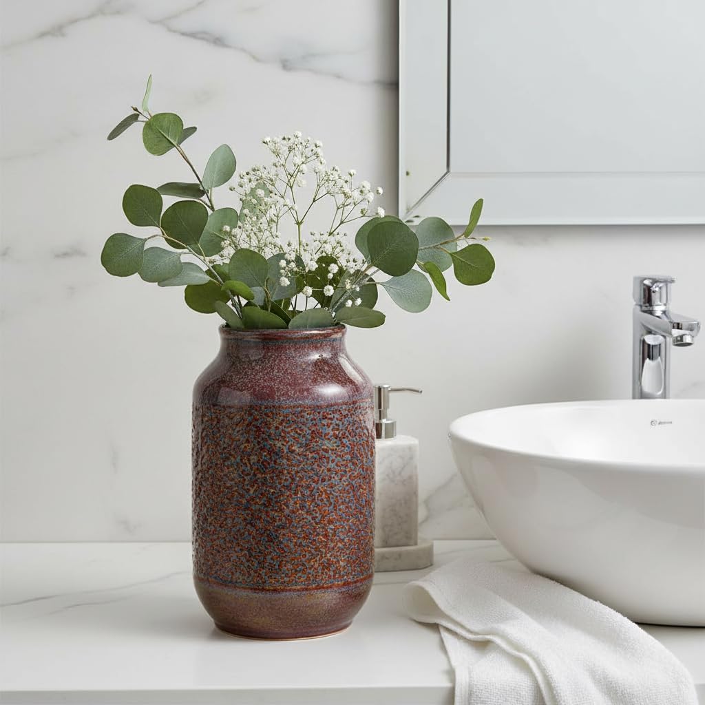 Farmhouse Beige Decorative Vase — 9" - View 4