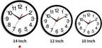 Battery Operated Modern Black Wall Clock — 14" - View 2