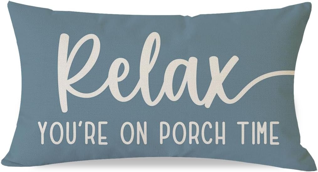 Lumbar Boho Beige Throw Pillow Cover — 20" — Dusty Blue