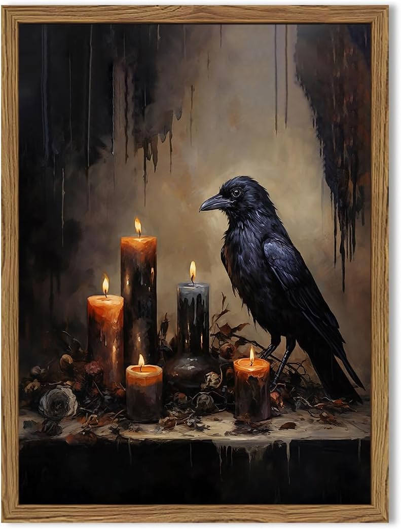 Framed Orange Wall Decor — 16" — Raven