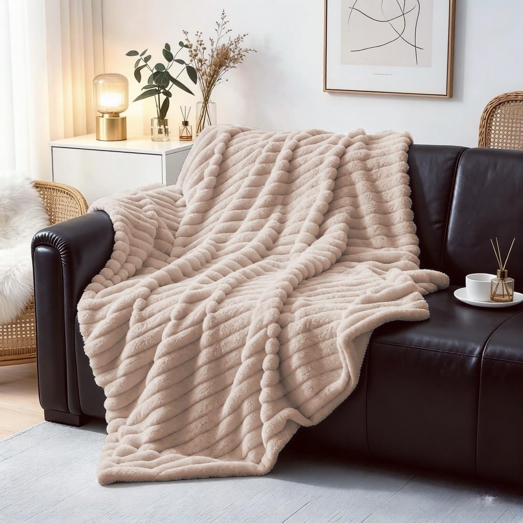 Beige Throw Pillow — 51" — Khaki