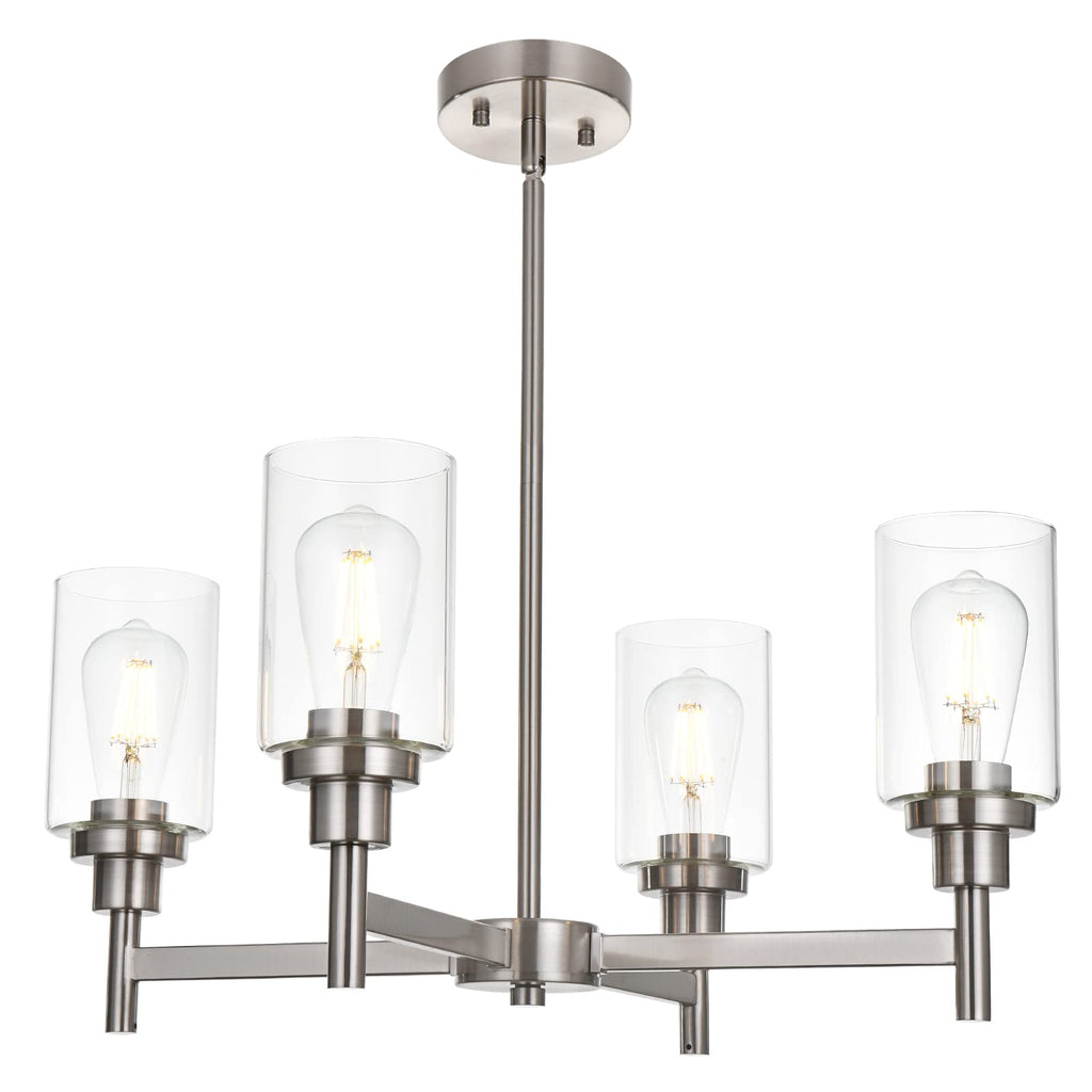 Modern Black Chandelier — 4-Light